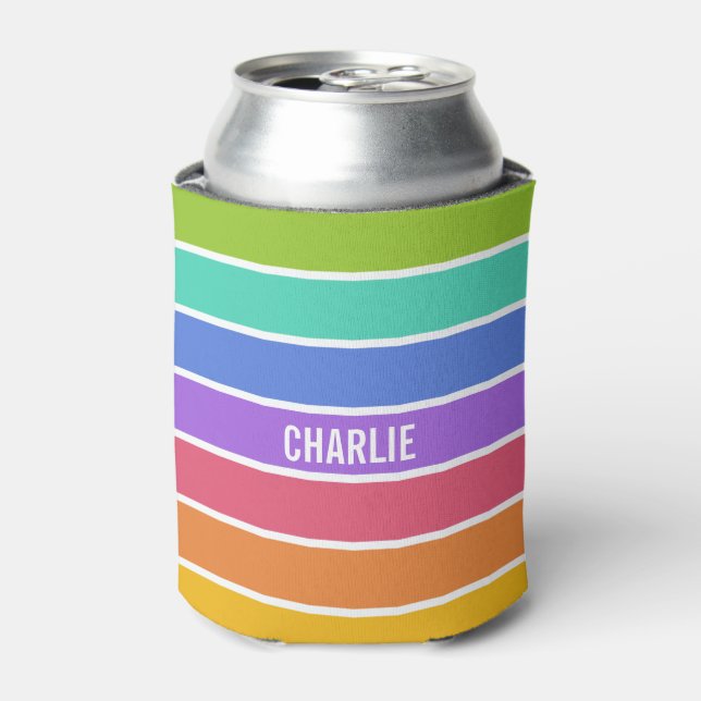 Sonderfarben für Regenbogenfarben - Monogramm kann Dosenkühler (Kanne Vorderseite)