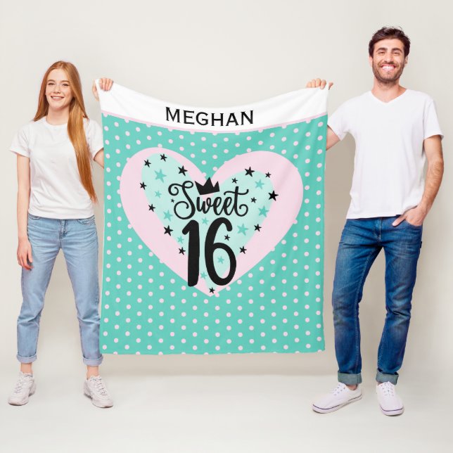 Sondergeschenk! Persönliches Sweet 16  Fleecedecke (Beispiel)