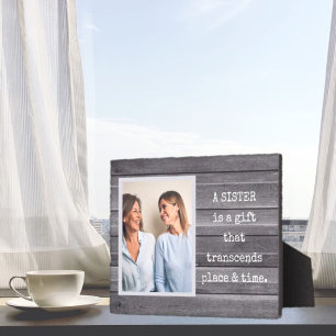 Sondergeschenk! Schwester-Foto-Plakette mit Staffe Fotoplatte