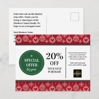 Sonderkonditionen für Red Christmas Sweater Postkarte