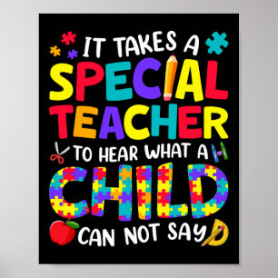 Sonderlehrer zu hören, was ein Kind Autismus Aware Poster