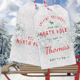 Sonderlieferung aus der Nordpol-Snowy Icy Geschenkanhänger