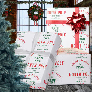 Sonderlieferung aus Nordpol Name hinzufügen Geschenkpapier