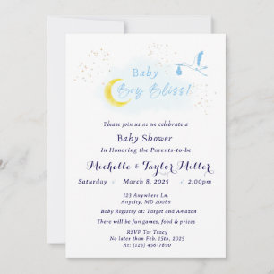 Sonderlieferung für Baby Boy Bliss Stork Einladung
