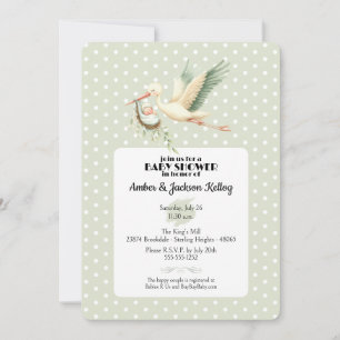 Sonderlieferung für Baby Shower Stork 2 Einladung