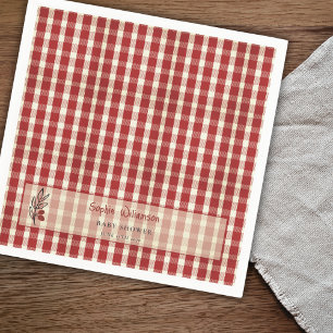 Sonderlieferung Italienisch Rot kariert Baby Showe Serviette
