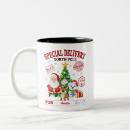 Sonderlieferung Nordpol Weihnachtsmann Zweifarbige Tasse