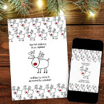Sonderlieferung von Personalisierten Kindern aus L Feiertagskarte<br><div class="desc">Personalisierte Weihnachtskarte für Kinder .. aus Lappland! Das Design enthielt doodle Zeichnungen des Rentiers mit roter Nase und elffarbige Schriften. Die Briefmarke auf der Vorderseite lautet "Sonderlieferung aus Laplan .. geschrieben von Elfen & geliefert von Rentieren". Auf der Rückseite steht "Frohe Weihnachten [Name] mit Liebe vom Weihnachtsmann" und die Vorlage...</div>