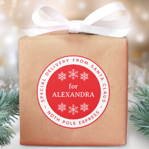 Sonderlieferung von Weihnachtsmann Nordpol Name Runder Aufkleber