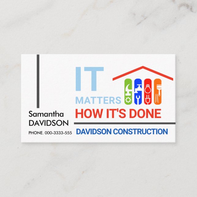 Sonderrahmen-Handyman-Tooltabellen Visitenkarte (Vorderseite)