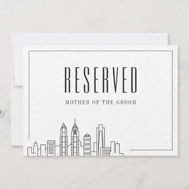 Sonderreservierter Sitzplatz | Philadelphia Weddin Einladung (Vorderseite)