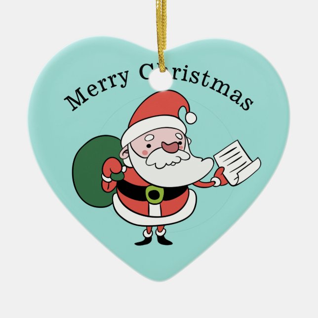 Sonderschmuck von Santa & Mrs. Claus Keramikornament (Vorne)