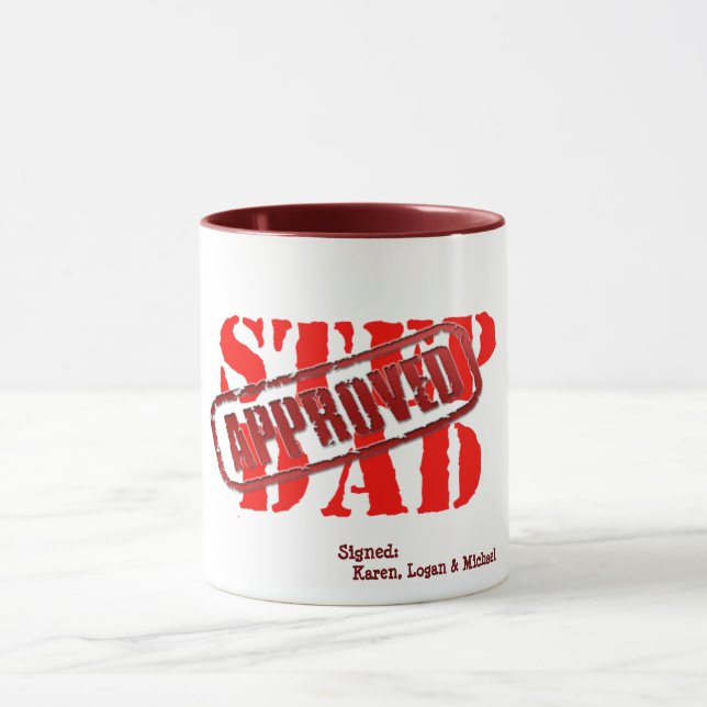 Sonderstufe Papa genehmigt Personalisiertes Gesche Tasse (Zentrum)