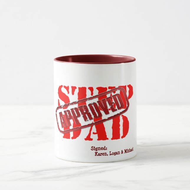 Sonderstufe Papa genehmigt Personalisiertes Gesche Tasse (Zentrum)