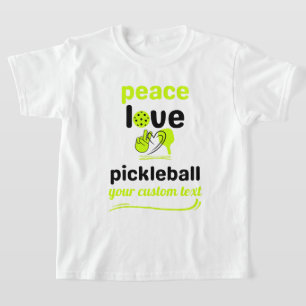 Sondertext Pickleball Frieden und Liebe T-Shirt