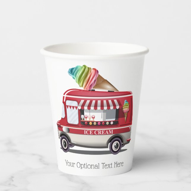 Sondertext von Ice Creme Truck Pappbecher (Vorderseite)
