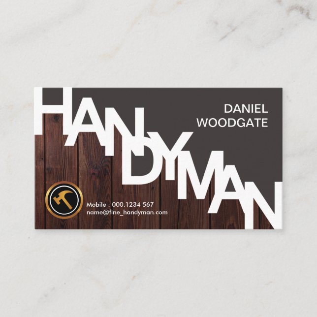 Sondervertrag für Handyman Sign Wood Grain Fence C Visitenkarte (Vorderseite)