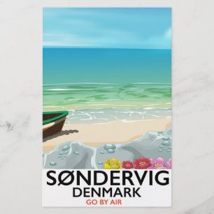 Søndervig Denmark beach travel poster Briefpapier