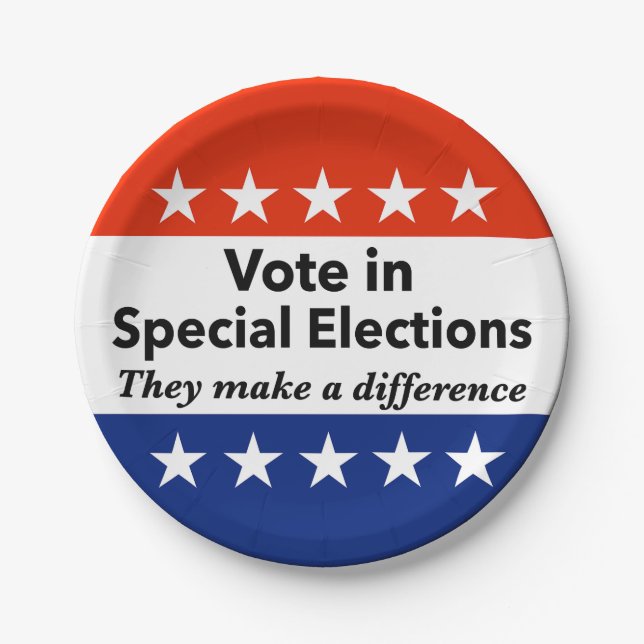 Sonderwahlen abstimmen pappteller (Vorderseite)