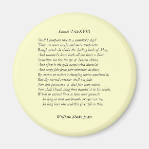 Sonett # 18 durch William Shakespeare Magnet