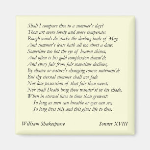 Sonett # 18 durch William Shakespeare Magnet