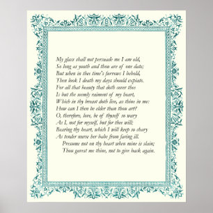 Sonett # 22 durch William Shakespeare Poster