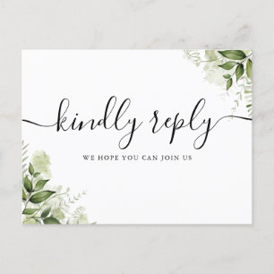 Song-Anfrage Grünblätter Schrift RSVP-Karte Einladungspostkarte