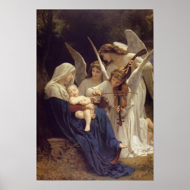 "Song of the Angels" von Bouguereau Poster (Vorne)