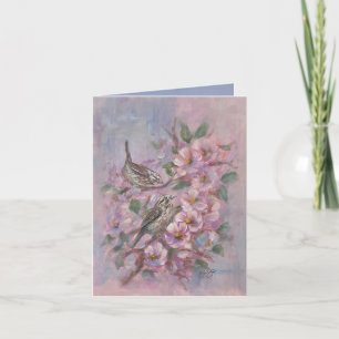 Song Sparrow- handbemalt Karte