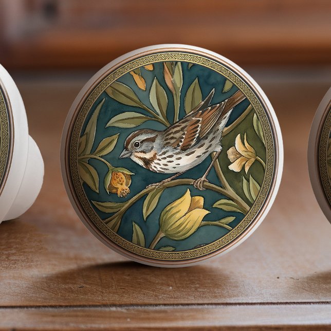 Song Sparrows Bird Ceramic Pull Knob Keramikknauf (Von Creator hochgeladen)