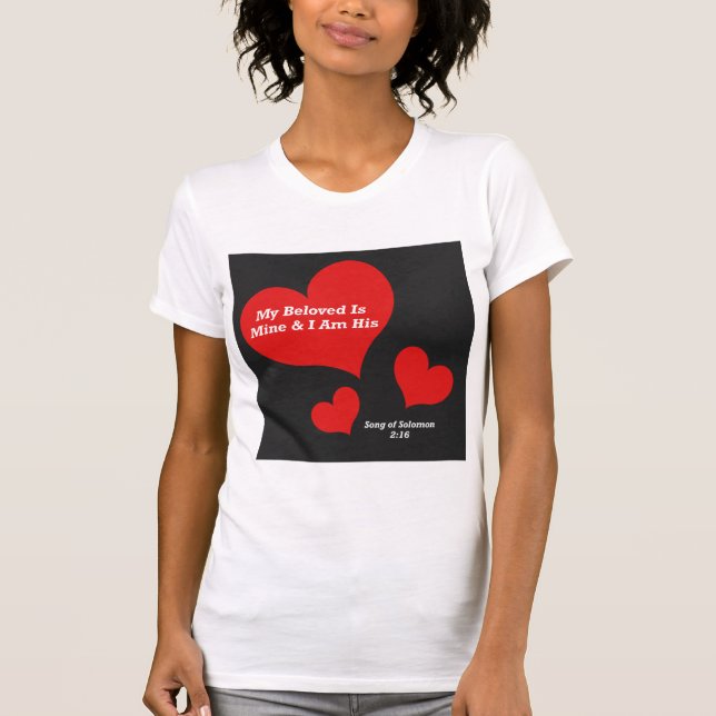 Song von Solomon 2:16 Bibelbibliotheksverse T-Shirt (Vorderseite)
