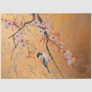 Songbird auf Kirschblüten Seidenpapier
