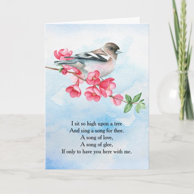 Songbird Gedicht Karte (Vorderseite)