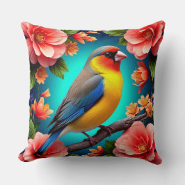 Songbird Perched Amid Bright Blume Kissen