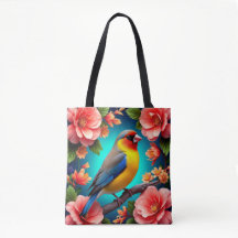 Songbird Perched Amid Bright Blume