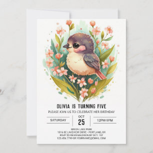 Songbird Pink Bird Geburtstag Einladung