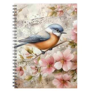 Songbird Pink Blossoms | Notizblock