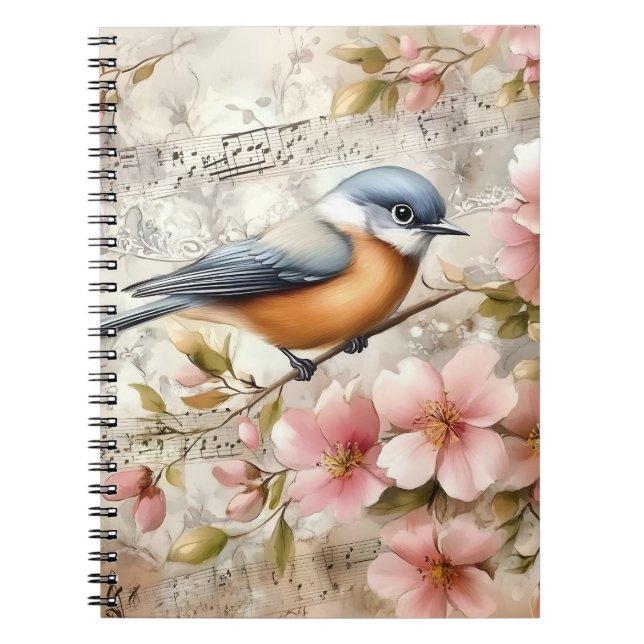 Songbird Pink Blossoms | Notizblock (Vorderseite)