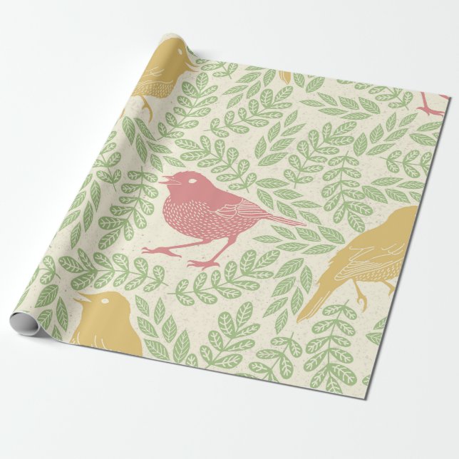 Songbird Serenade Spring Wrapping Paper Geschenkpapier (Ungerollt)