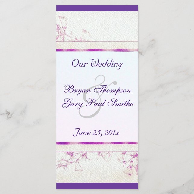 Songbird Shabby Chic WEDING Program Programm (Vorderseite)