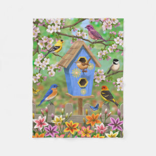 Songbirds Lily Garden Birdhouse Fleecedecke