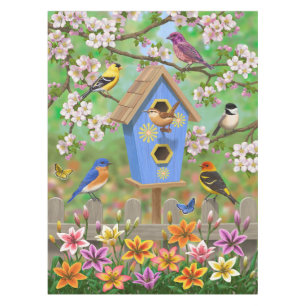 Songbirds Lily Garden Birdhouse Tischdecke