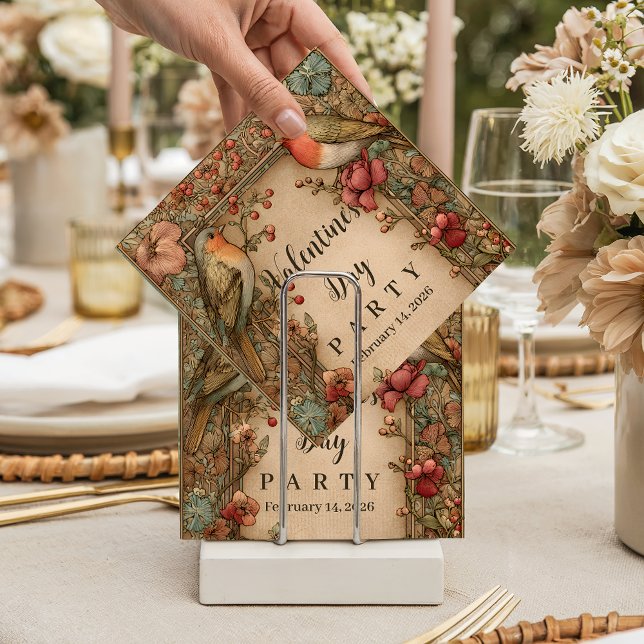 Songbirds & Roses Valentine Party Serviette (Von Creator hochgeladen)