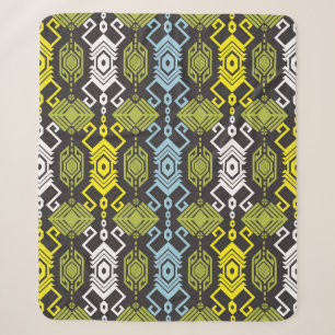 Songket Tenun Geometric Nahtloses Muster mit Creme Sherpadecke