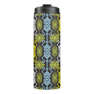 Songket Tenun Geometric Nahtloses Muster mit Creme Thermosbecher