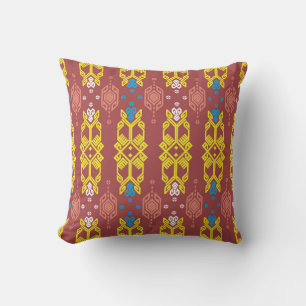 Songket Tenun Geometrik Nahtloses Muster mit Creme Kissen