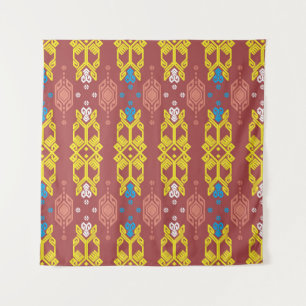 Songket Tenun geometrisch, indonesisches Batikmust Wandteppich
