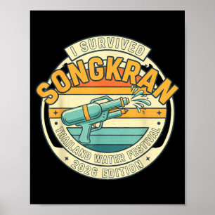 Songkran 2026 Überlebender Lustiges Thai Neujahr Poster
