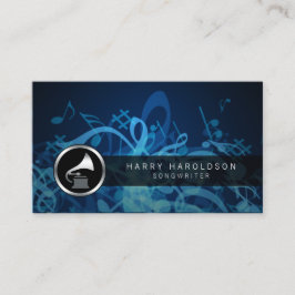 Songwriter Bold Gramophone Icon Business Card Visitenkarte