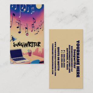 Songwriter schreibt Songs in der Nacht Visitenkarte